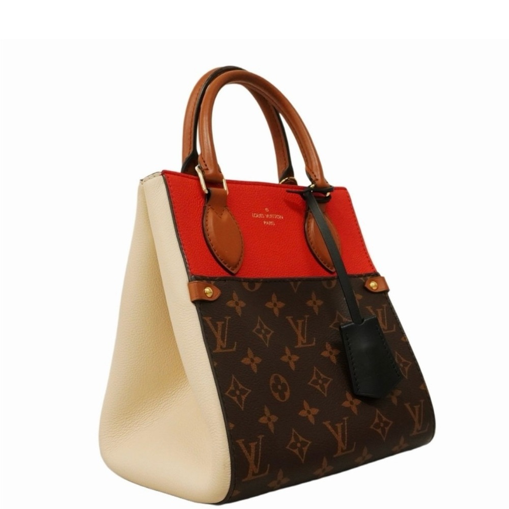 Like New Louis Vuitton Cerise Cream Noir Red and Brown Monogram Women's Bag